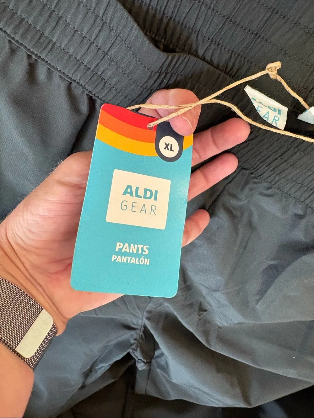 ALDI Men's Black Track Joggers with White Contrast Stripes